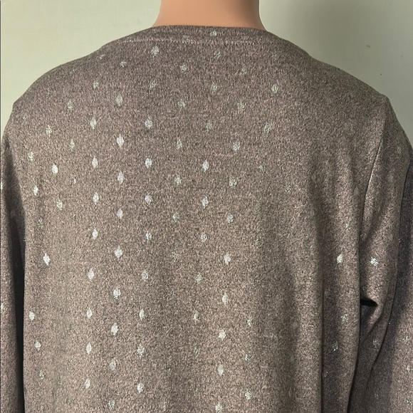 Emily Daniels Women’s 3/4 Sleeve Top Shirt With Bling Silver Print Size L P - Picture 10 of 16